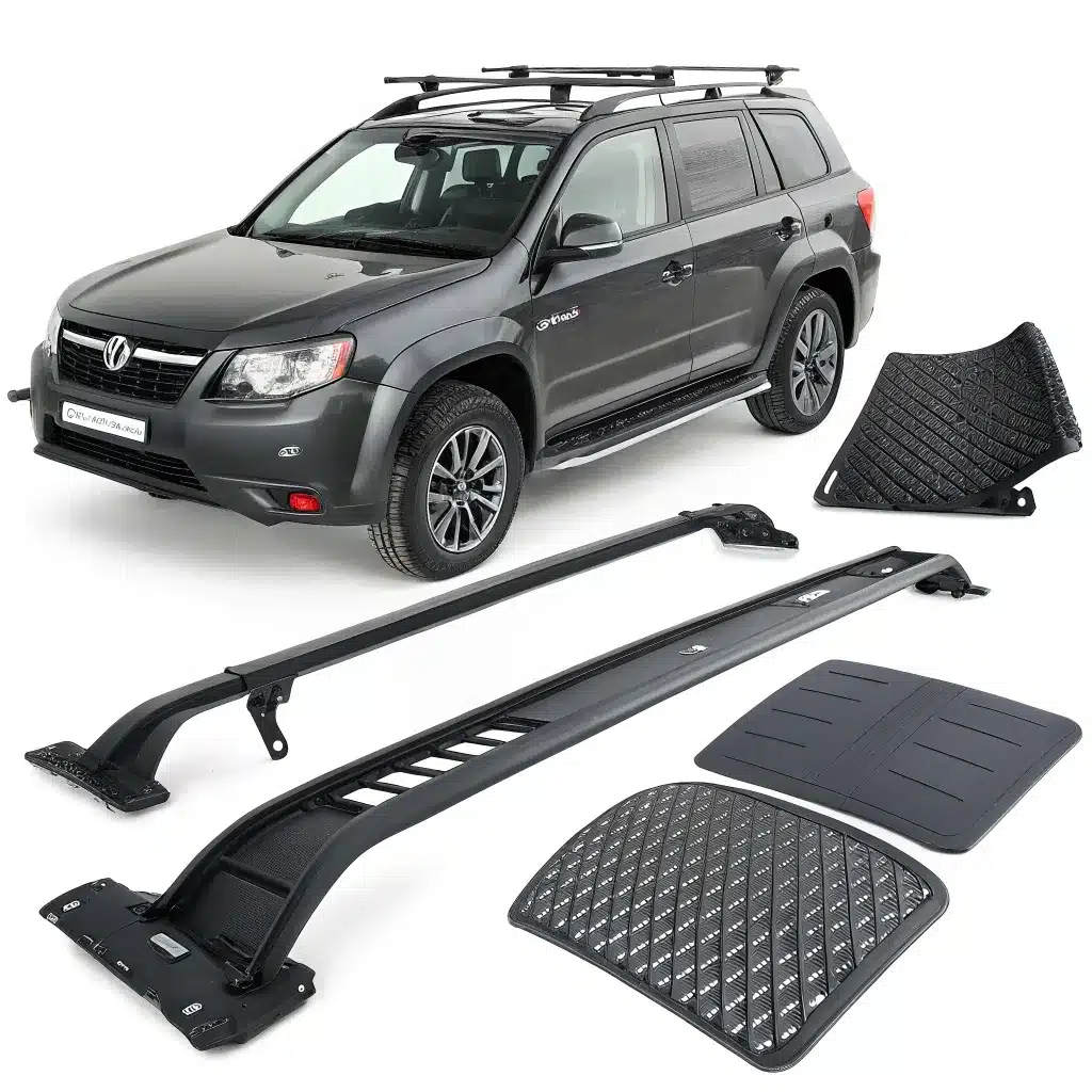 Great Wall Voleex C20R featuring SUV with a roof rack and various accessories like footboards and mats.
