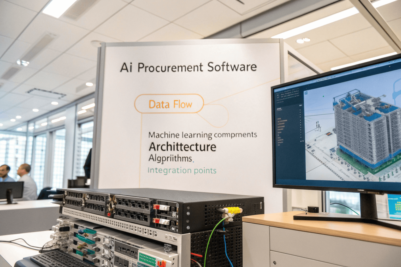 AI procurement software architecture showing machine learning components