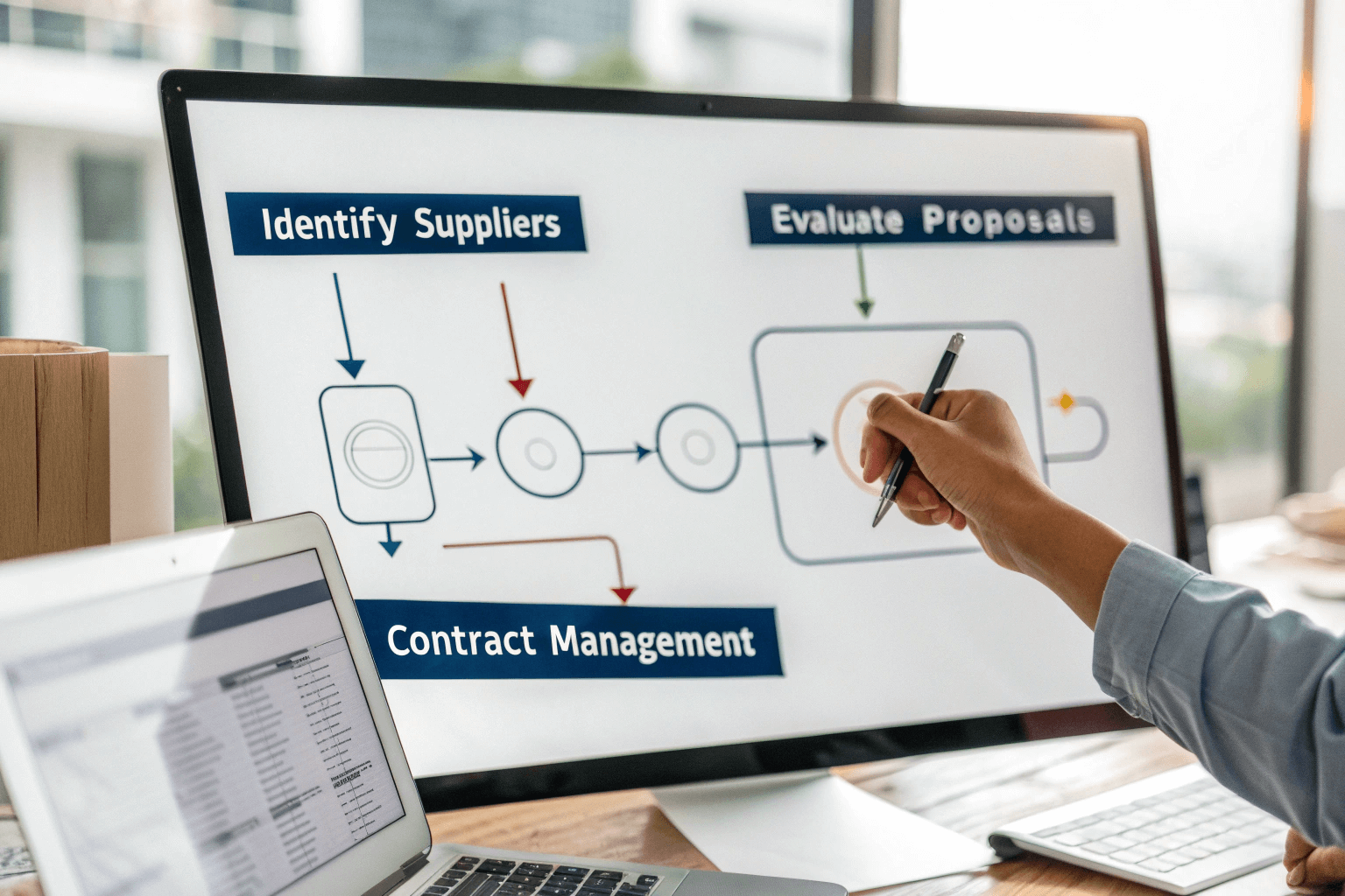 Complete sourcing process workflow diagram
