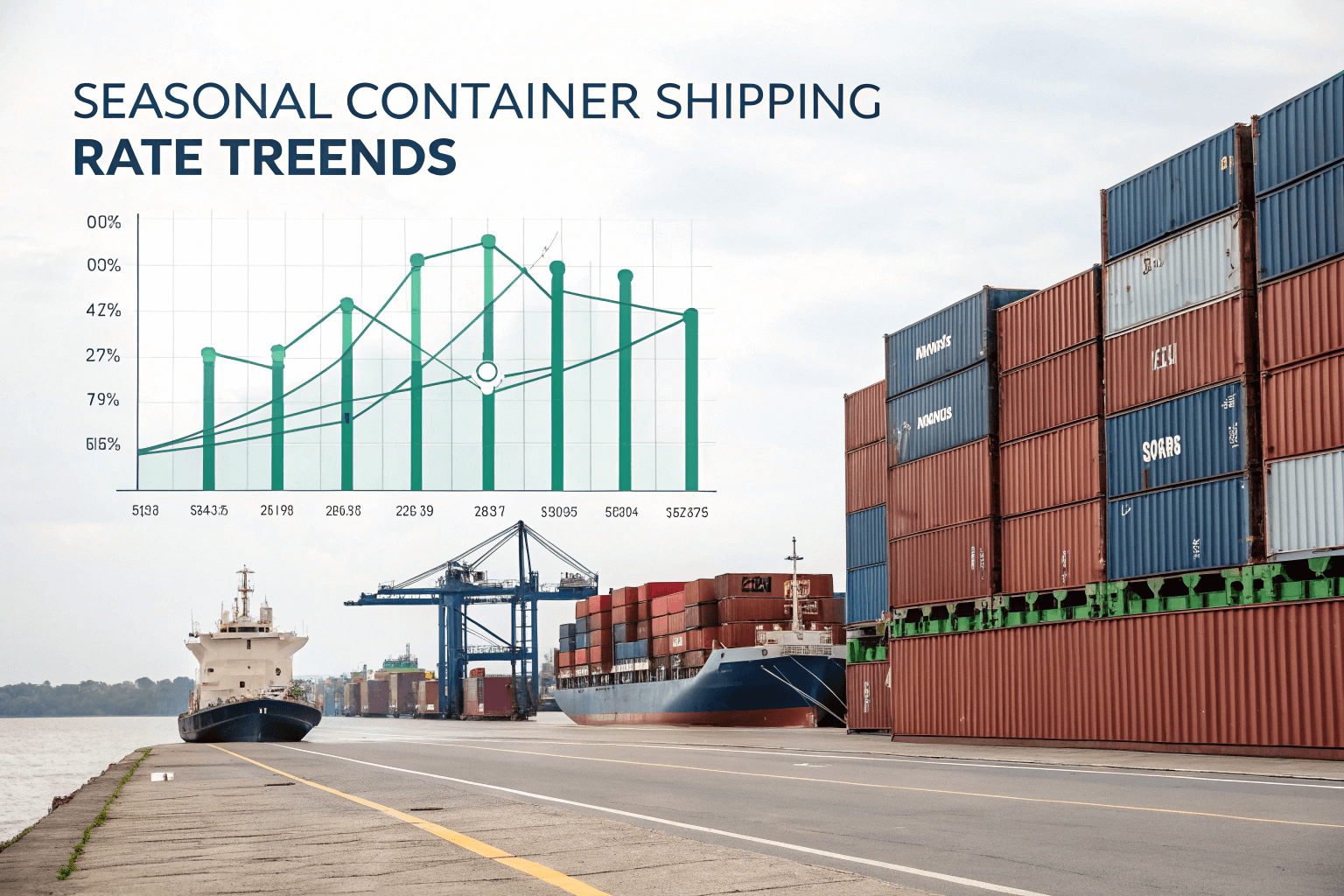 Seasonal container shipping rate trends
