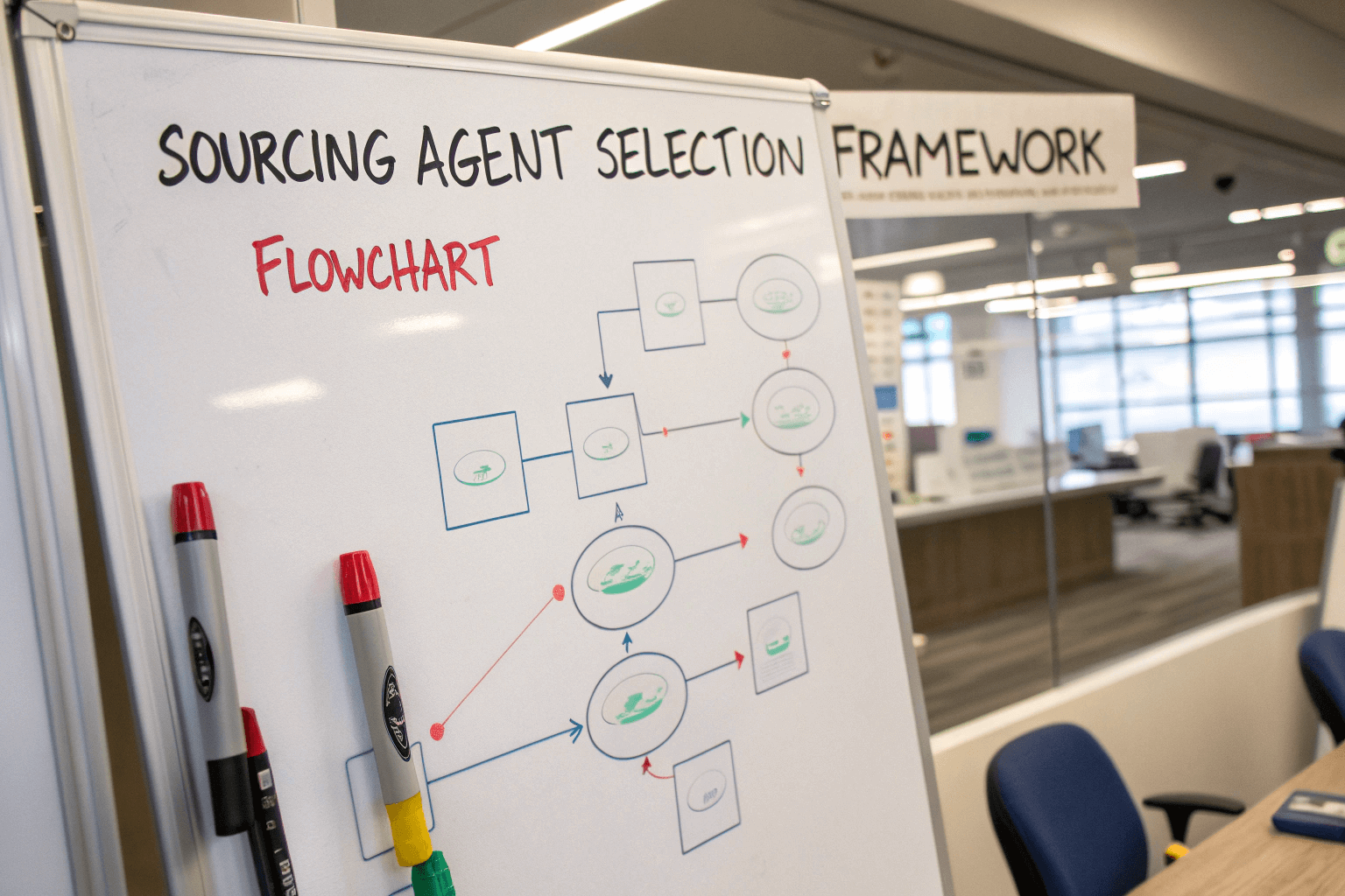 Sourcing agent selection framework flowchart