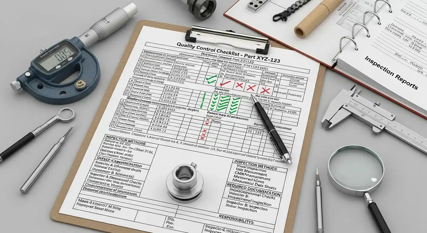 Quality control checklist and inspection tools
