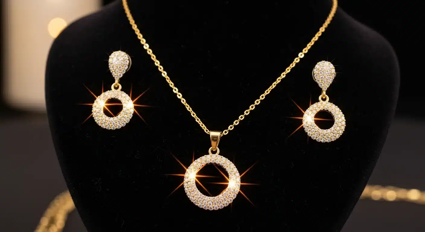 Fashion jewelry necklace and earrings set from Yiwu