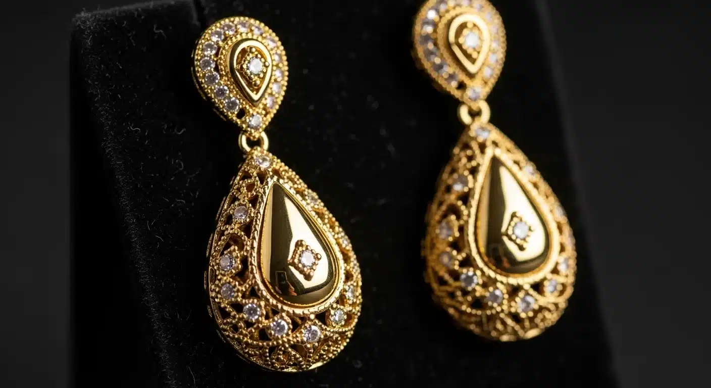 Fashion jewelry display detail in Yiwu